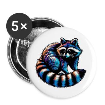 Raccoon - Buttons large 2.2''/56 mm (5-pack) - white - Front