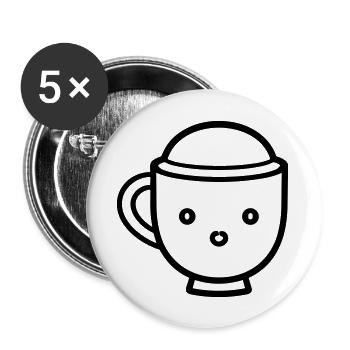 Kaffeebecher - Buttons groß 56 mm (5er Pack) - Weiß - Vorne