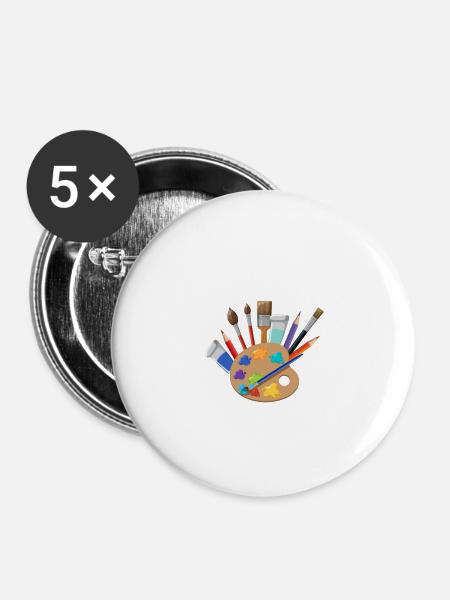 Ich kann nicht malen - Buttons groß 56 mm (5er Pack) - Weiß