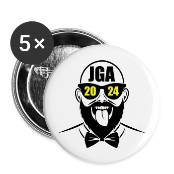Enterrement de vie de garçon 2024 Enterrement de vie de garçon - Lot de 5 grands badges (56 mm) - blanc - Devant