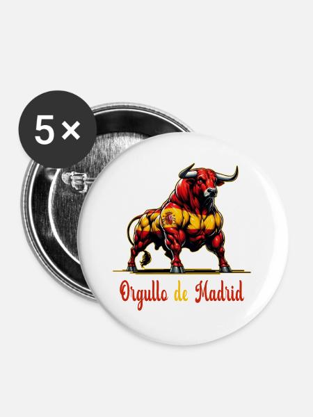 Der Stolz Madrid Flagge Design - Buttons groß 56 mm (5er Pack) - Weiß