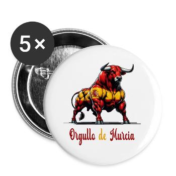 Der Stolz Murcia Flagge Design - Buttons groß 56 mm (5er Pack) - Weiß - Vorne