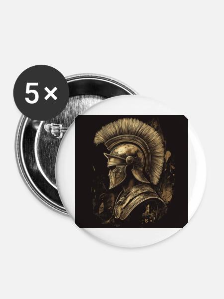 Krieger - Buttons groß 56 mm (5er Pack) - Weiß