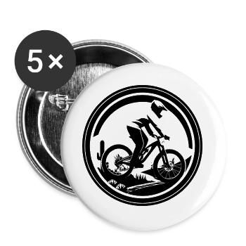 Mountain biking - Buttons large 2.2''/56 mm (5-pack) - white - Front