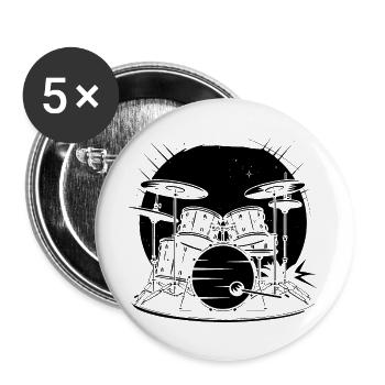 Drums Graphics - Buttons large 2.2''/56 mm (5-pack) - white - Front