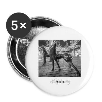 Wölfe Wolfsburg - Buttons groß 56 mm (5er Pack) - Weiß - Vorne