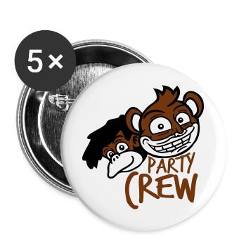 Monkey Party Crew Monkeys Celebrate Team Friends Saying - Buttons large 2.2''/56 mm (5-pack) - white - Front