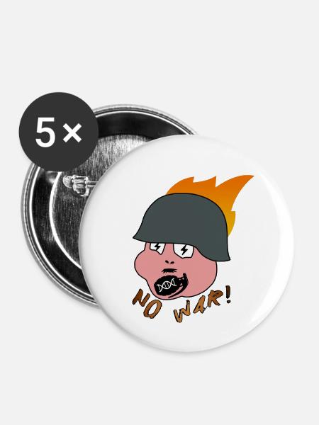 Helmut! - no war - Buttons groß 56 mm (5er Pack) - Weiß