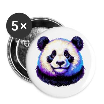 Panda - Lot de 5 grands badges (56 mm) - blanc - Devant