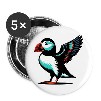 Puffin - Buttons large 2.2''/56 mm (5-pack) - white - Front