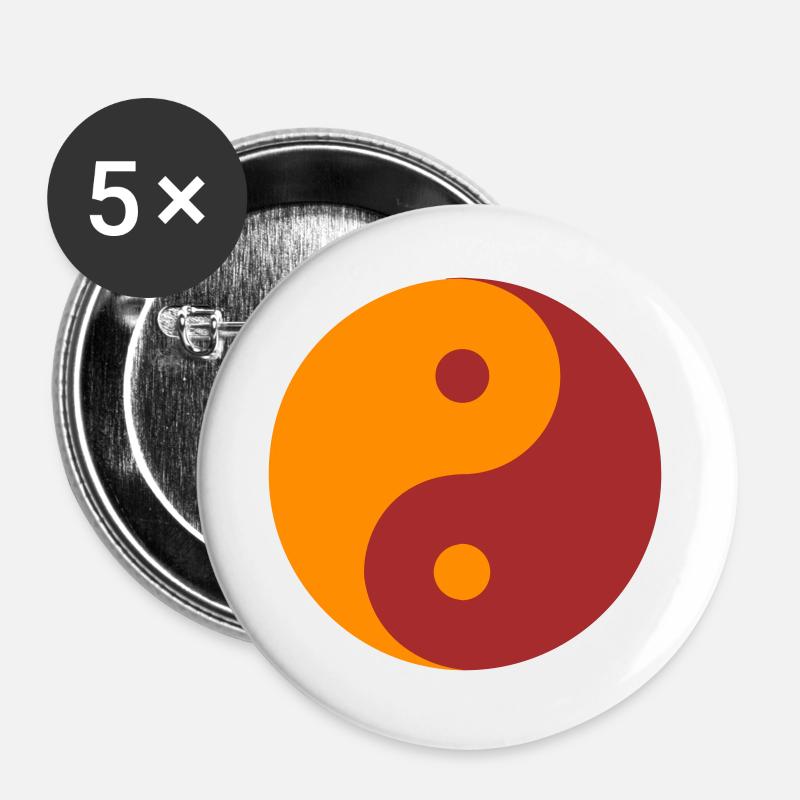 YIN YANG - Buttons large 2.2''/56 mm (5-pack) - white