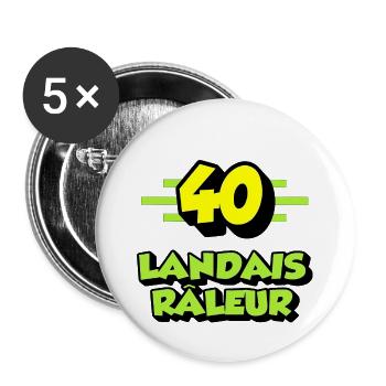 Landais râleur - Lot de 5 grands badges (56 mm) - blanc - Devant