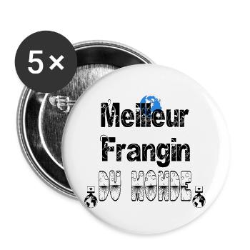 Meilleur Frangin du Monde - Lot de 5 grands badges (56 mm) - blanc - Devant