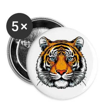 Tiger - Buttons large 2.2''/56 mm (5-pack) - white - Front