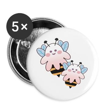 HALLOWEEN COSTUMES GHOSTS COUPLES - Buttons large 2.2''/56 mm (5-pack) - white - Front