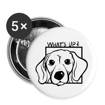 WhatsUp - Lot de 5 grands badges (56 mm) - blanc - Devant