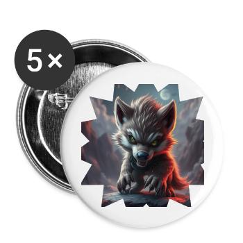 Monster 4 - Buttons groß 56 mm (5er Pack) - Weiß - Vorne