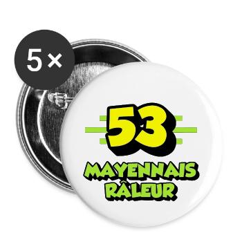 Mayennais râleur - Lot de 5 grands badges (56 mm) - blanc - Devant