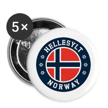 Hellesylt Norwegen Flagge - Buttons groß 56 mm (5er Pack) - Weiß - Vorne