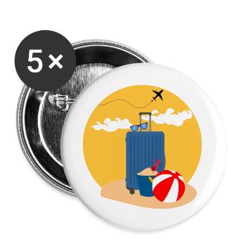 Reisen - Buttons groß 56 mm (5er Pack) - Weiß - Vorne