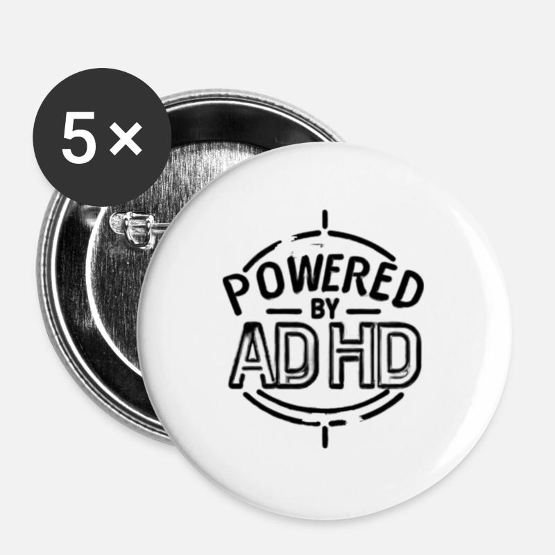 ADHD - Buttons large 2.2''/56 mm (5-pack) - white