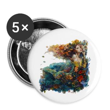 Ein Tauchgang im Korallenriff ist ein Erlebnis - Buttons groß 56 mm (5er Pack) - Weiß - Vorne