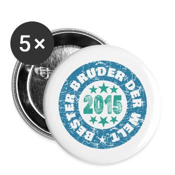 Frères et sœurs 2015 - Lot de 5 grands badges (56 mm) - blanc - Devant