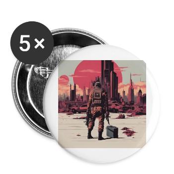 Limbo Last Soldier - Buttons large 2.2''/56 mm (5-pack) - white - Front