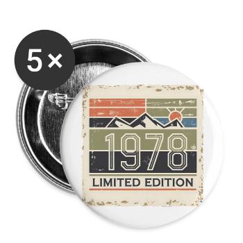 Vintage 1978 limited edition - Buttons large 2.2''/56 mm (5-pack) - white - Front