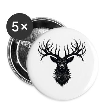 Horns of Darkness - Buttons groß 56 mm (5er Pack) - Weiß - Vorne
