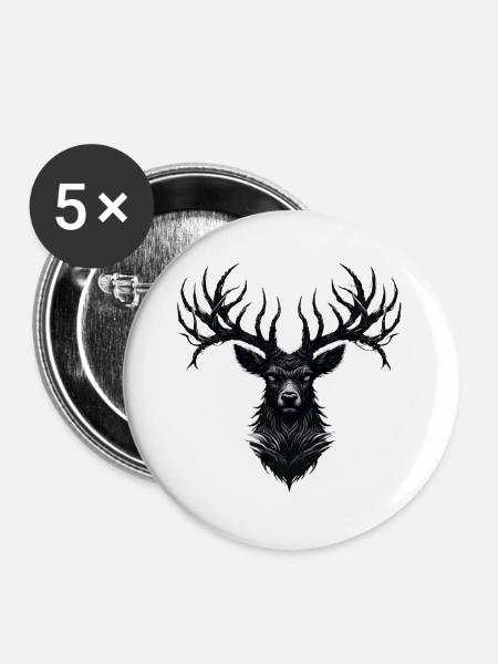 Horns of Darkness - Buttons groß 56 mm (5er Pack) - Weiß