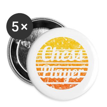Schach im Sonnenuntergang - Buttons groß 56 mm (5er Pack) - Weiß - Vorne