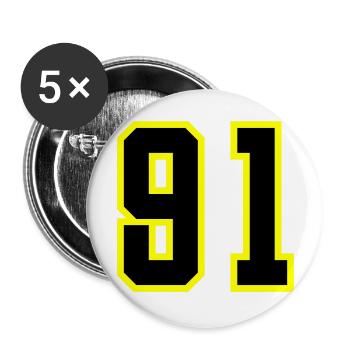 91 Number Jersey - Buttons large 2.2''/56 mm (5-pack) - white - Front