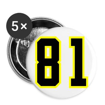 81 Number Jersey - Buttons large 2.2''/56 mm (5-pack) - white - Front