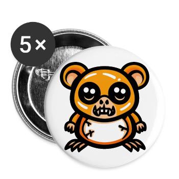 Hamster Halloween Comic Lustig - Buttons groß 56 mm (5er Pack) - Weiß - Vorne