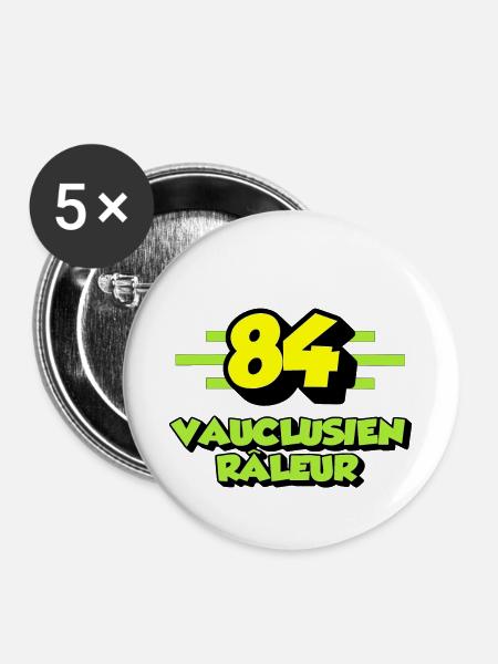 Klagender Vaucluse - Buttons groß 56 mm (5er Pack) - Weiß