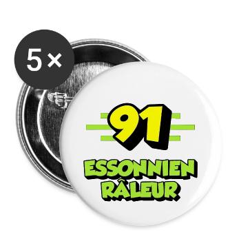 Essonnien râleur - Lot de 5 grands badges (56 mm) - blanc - Devant