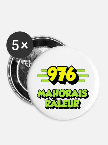 Klagen Mayotte - Buttons groß 56 mm (5er Pack) - Weiß
