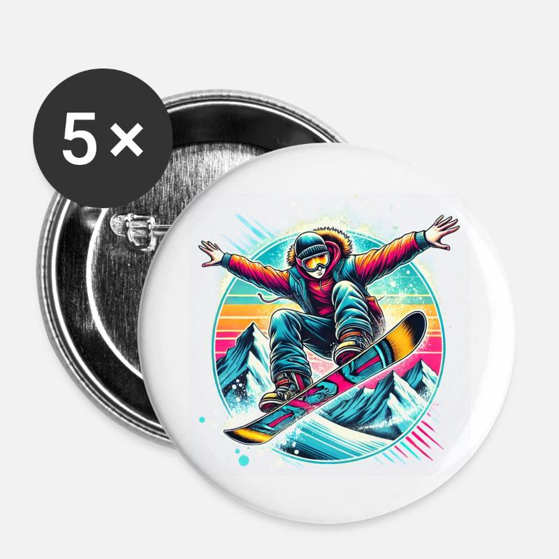 Snowboard Jump - Buttons large 2.2''/56 mm (5-pack) - white