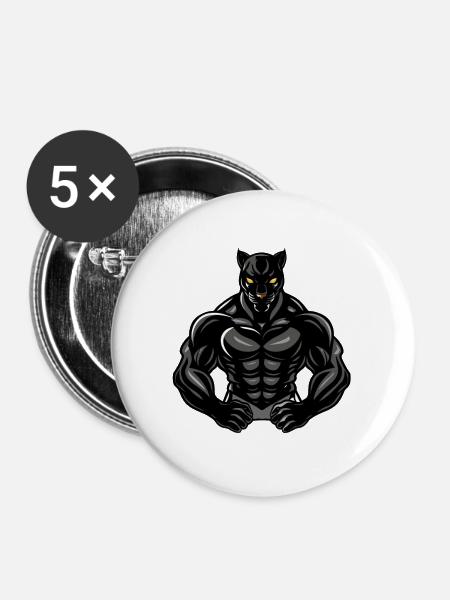 panther comic - Buttons groß 56 mm (5er Pack) - Weiß
