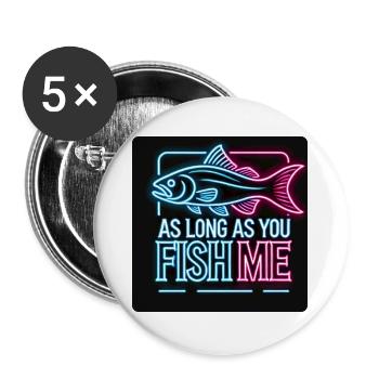 As long as you fish me perch design - Buttons large 2.2''/56 mm (5-pack) - white - Front