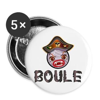 COSTUME HALLOWEEN PIRATE - BOULE Pétanque - Lot de 5 grands badges (56 mm) - blanc - Devant