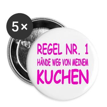 Kuchen - Buttons groß 56 mm (5er Pack) - Weiß - Vorne