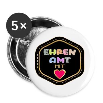DANKE EHRENAMT HERZ - Buttons groß 56 mm (5er Pack) - Weiß - Vorne