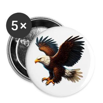Aigle - Lot de 5 grands badges (56 mm) - blanc - Devant