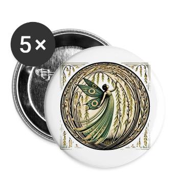 Trauerweidenfee - Buttons groß 56 mm (5er Pack) - Weiß - Vorne