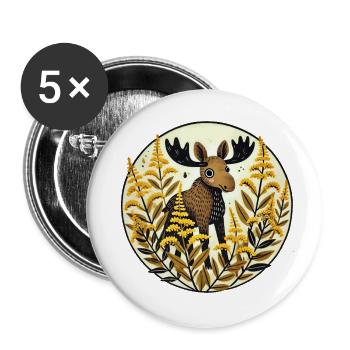 Moose - Buttons large 2.2''/56 mm (5-pack) - white - Front