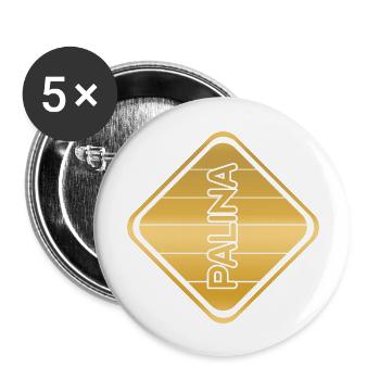 Palina comme prénom - Lot de 5 grands badges (56 mm) - blanc - Devant