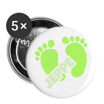 Geburt Jeppe - Buttons groß 56 mm (5er Pack) - Weiß - Vorne