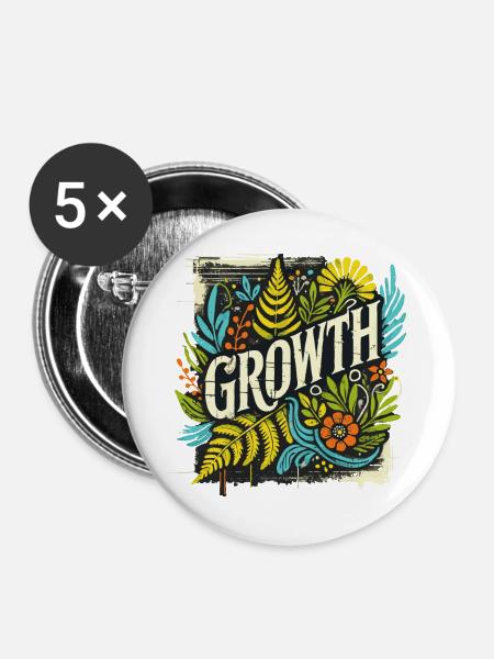 Growth - Buttons groß 56 mm (5er Pack) - Weiß